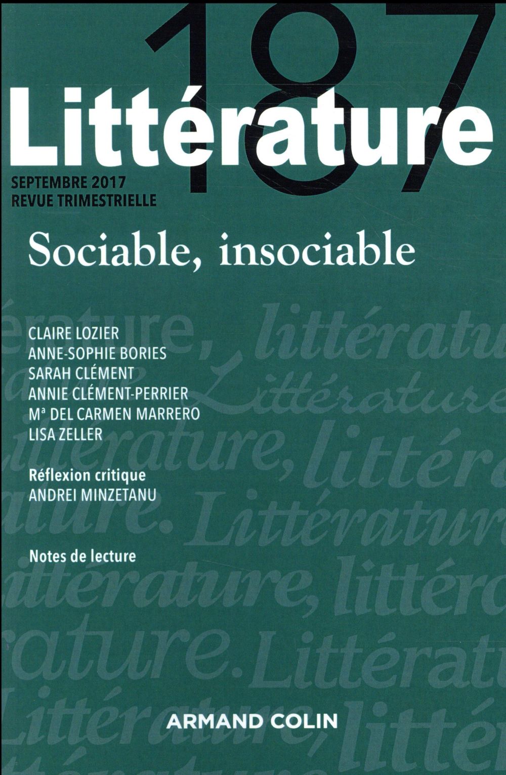 Littérature n.187 : 3/2017