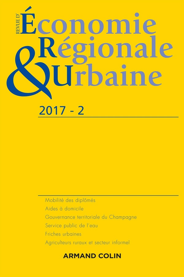 Revue d'économie régionale et urbaine