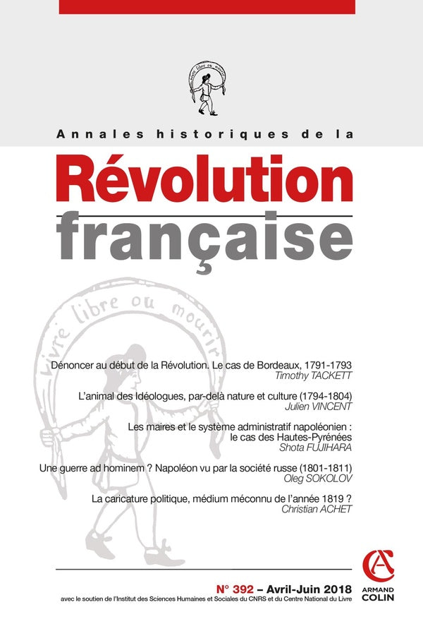Annales historiques de la révolution française n.392 : avril/juin 2018 (édition 2018)