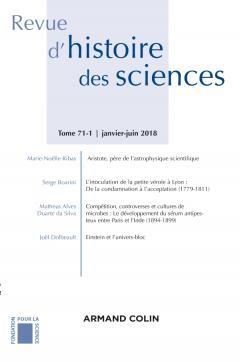 Revue d'histoire des sciences n.1/2018 : sciences, pouvoirs et culture matérielle : le laboratoire dans tous ses états à la fin du XVIIIe siècle