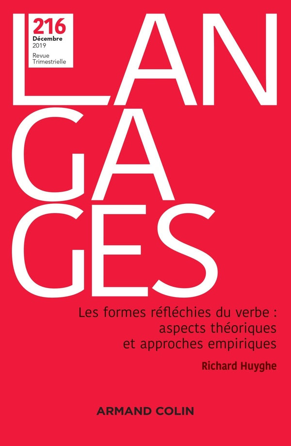 Revue langages n.216 : décembre 2019 ; les formes réfléchies du verbe : aspects théoriques et approches empiriques
