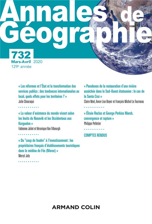 Revue Annales de géographie n.732 : mars-avril 2020 ; varia
