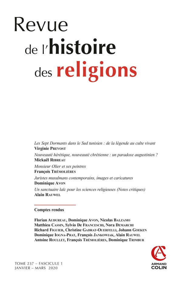 Revue de l'histoire des religions n.237 : janvier-mars 2020 ; varia
