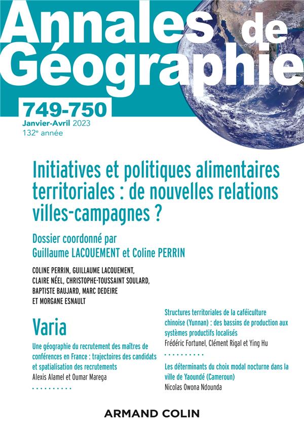 Revue Annales de géographie n.749-750 : 1-2/2023