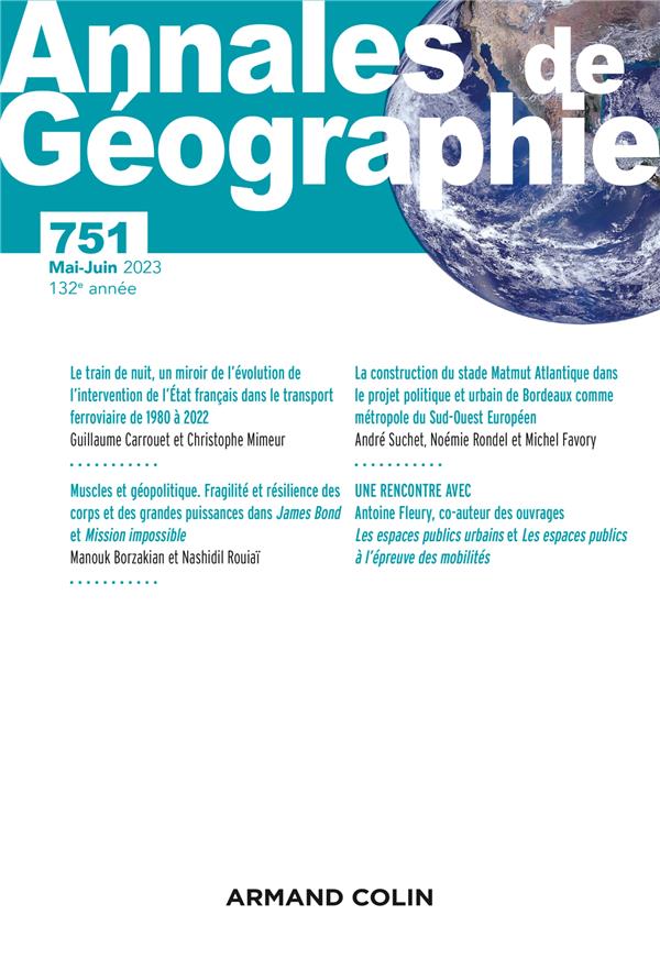 Revue Annales de géographie n.751 : mai-juin 2023