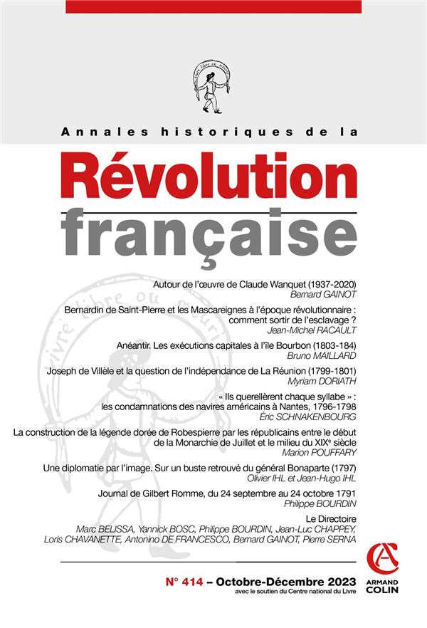 Annales historiques de la révolution française n.414 : Octobre-décembre 2023