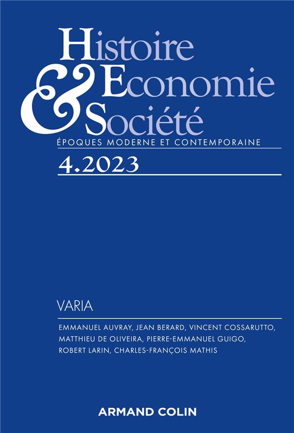 Histoire, économie & société n.2023/4 : Varia