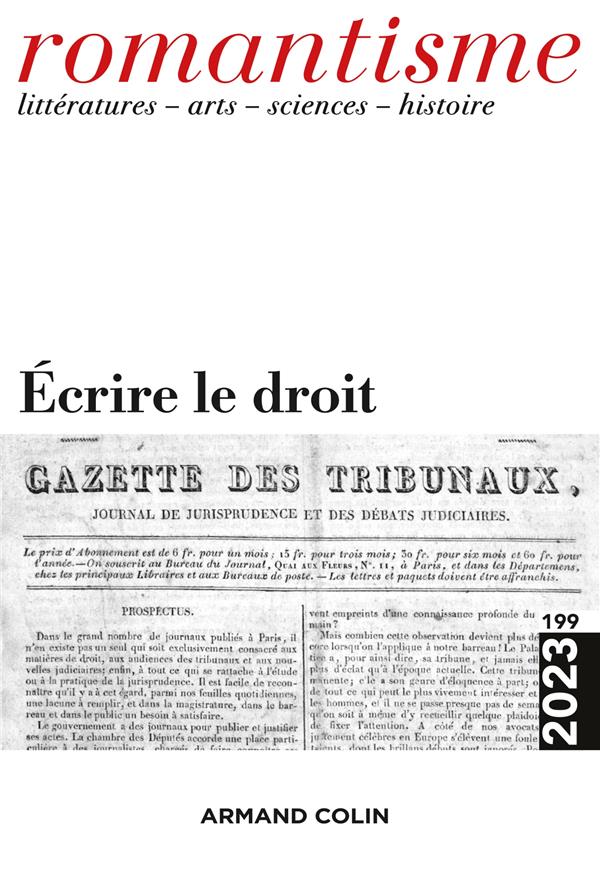 Romantisme n.199 : écrire le droit