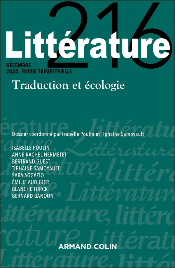 Littérature n.216 : Traduction et écologie