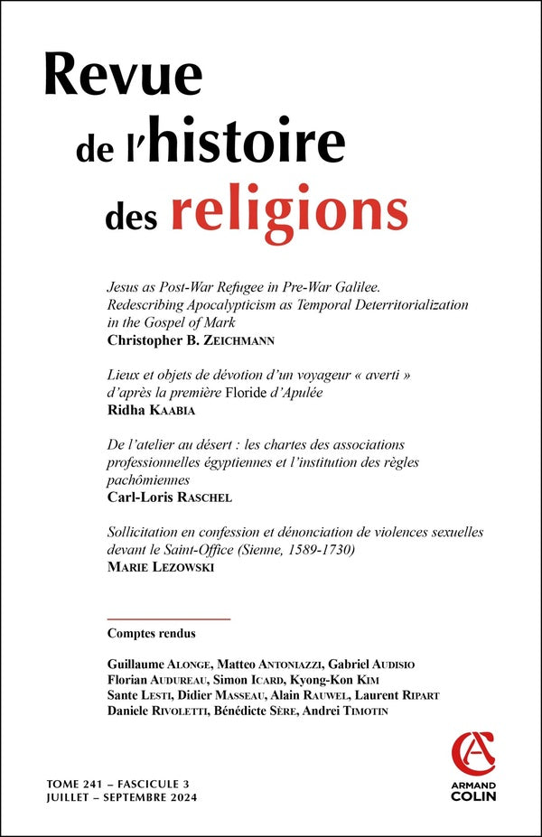 Revue de l'histoire des religions n.241/3 : Juillet-septembre 2024