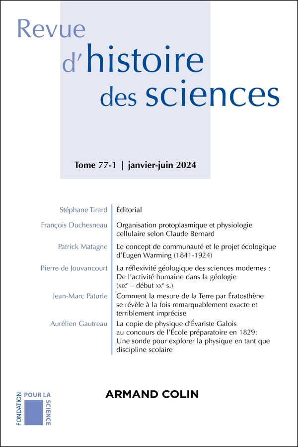 Revue d'histoire des sciences n.77-1 : Varia