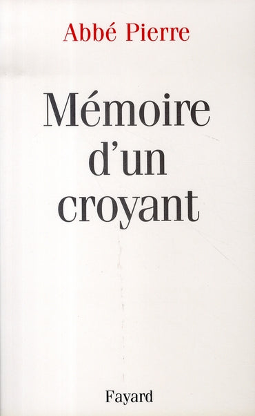 Mémoire d'un croyant
