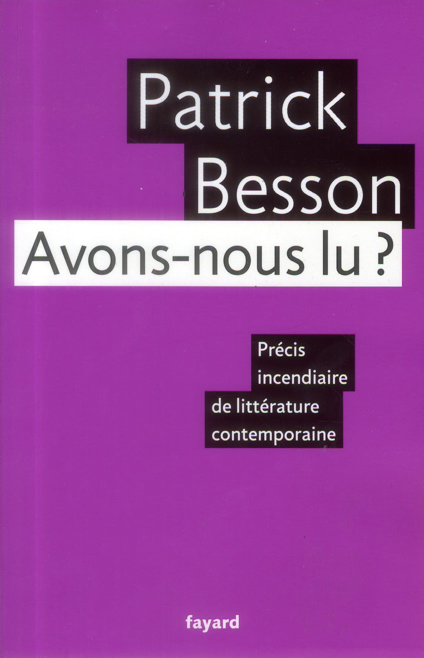 Avons-nous lu ?