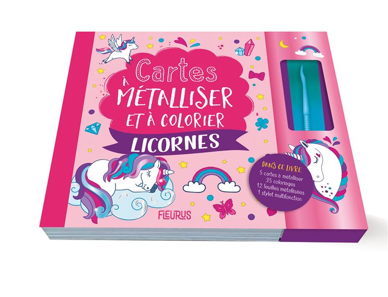 Cartes à métalliser et à colorier ; licornes - flash vidéo