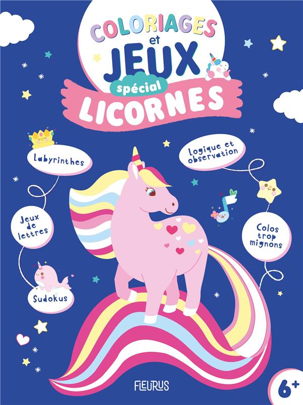 Coloriages et jeux spécial licornes - flash vidéo