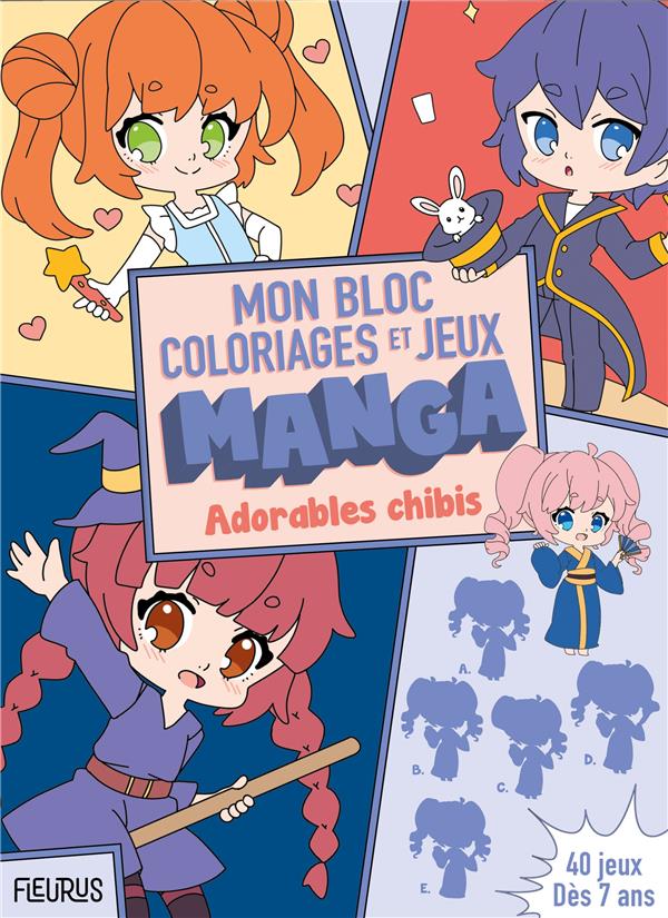 Mon bloc de coloriages et jeux manga : adorables chibis - flash vidéo