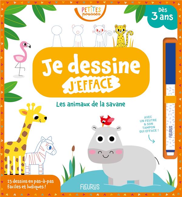 Je dessine, j'efface les animaux de la savane