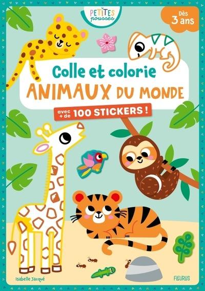 Colle et colorie : animaux du monde