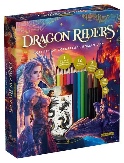 Dragon riders : Coffret de coloriage romantasy