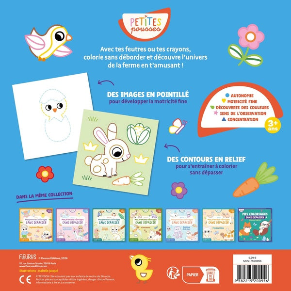 Mes premiers coloriages sans dépasser : A la ferme