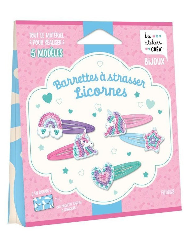 Barrettes à strasser : Licornes