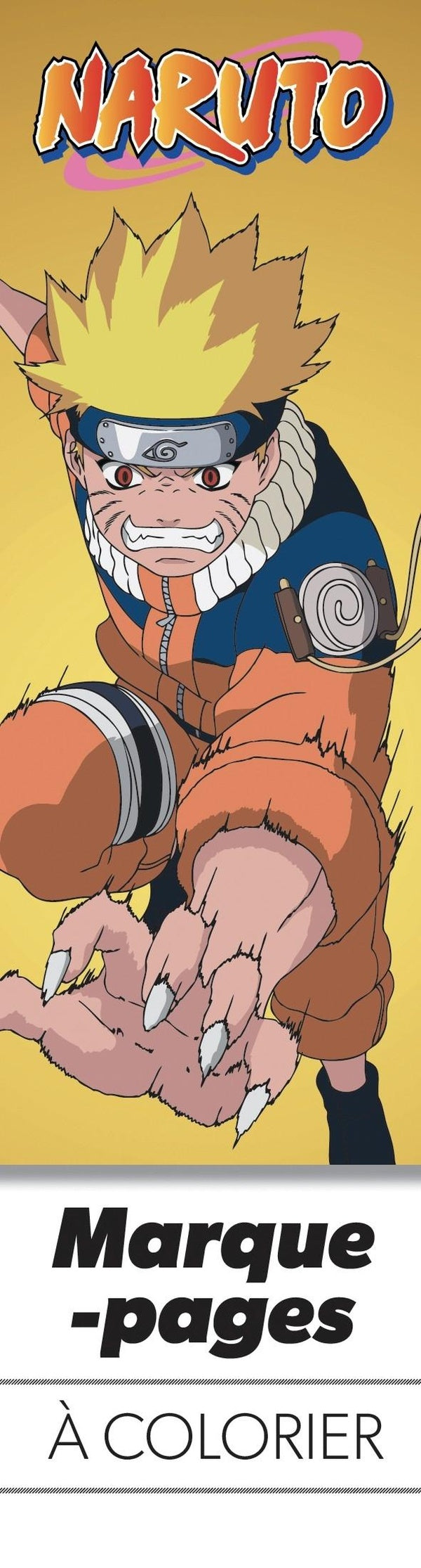 Marque-pages a colorier naruto - edition gold