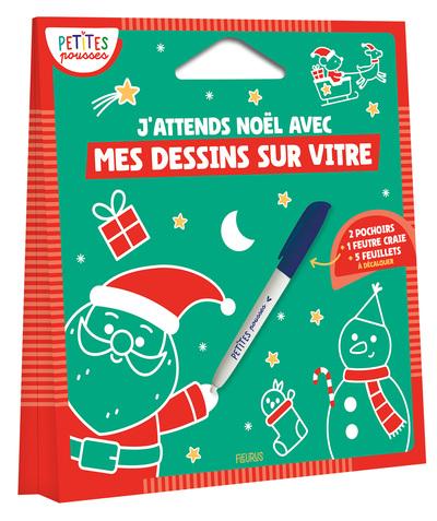 J'attends Noël avec mes dessins sur vitre