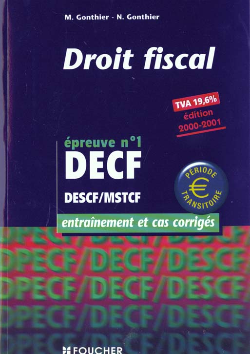 Droit fiscal ; epreuve n.1
