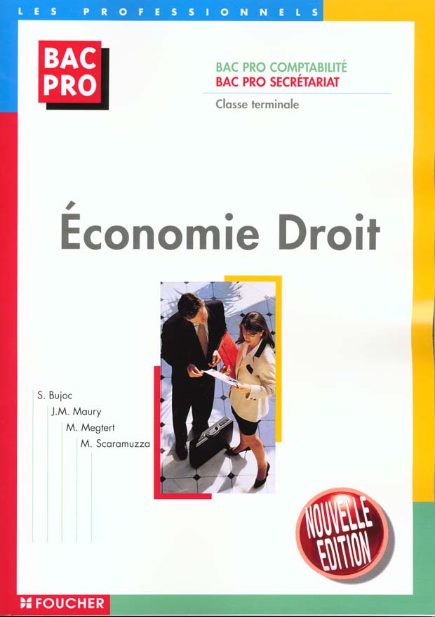 Economie-droit terminale bac pro ; secretariat bac pro comptabilite ; livre-pochette