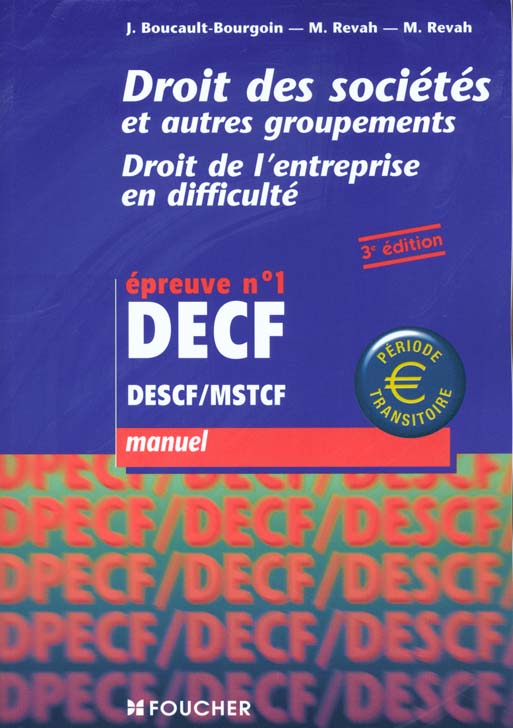 Droit des societes decf t.1
