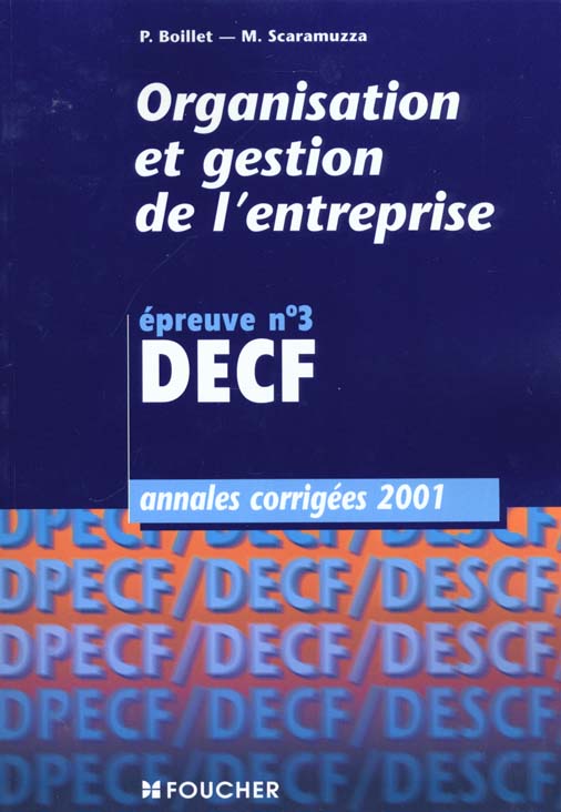Organisation et gestion de l'entreprise epreuve n.3 decf