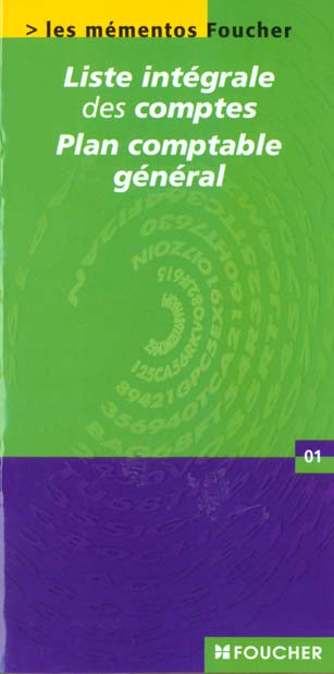 Liste integrale des comptes du plan comptable general