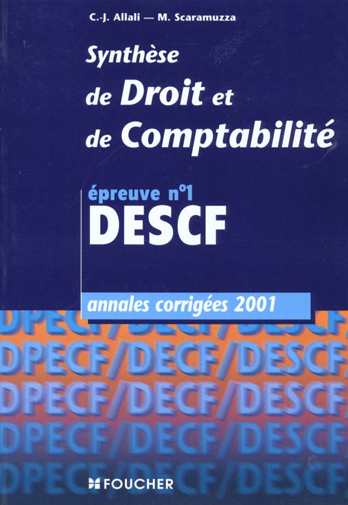 Annales 2001 descf ; droit comptabilite