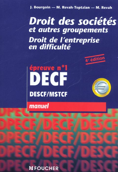 Droit des societes epreuve 1 decf ; manuel