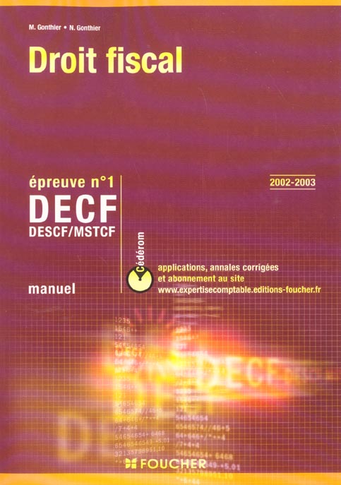 Droit fiscal ; epreuve 1 ; decf decf mstcf ; manuel
