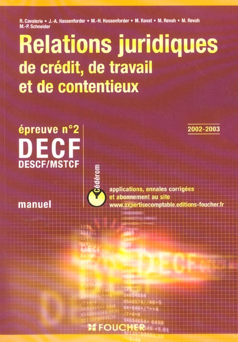 Relations juridiques de credit decf ep n 2 manuel