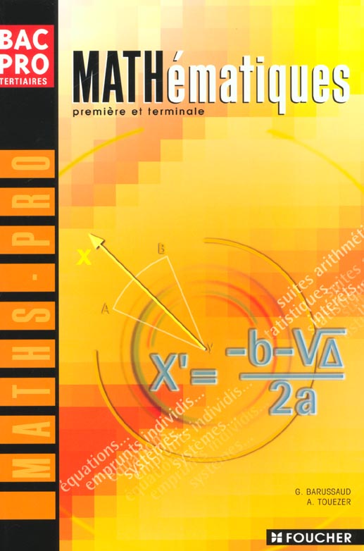 Maths bac professionnel tertiaire ; livre de l'eleve