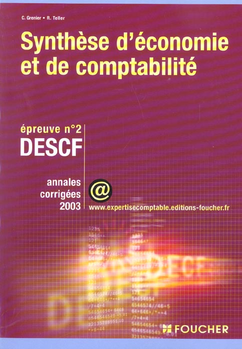 Annales 2003 descf synthese economie comptabilite ep.3