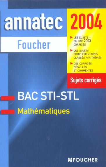 Sti/stl ; sujets corriges (édition 2004)