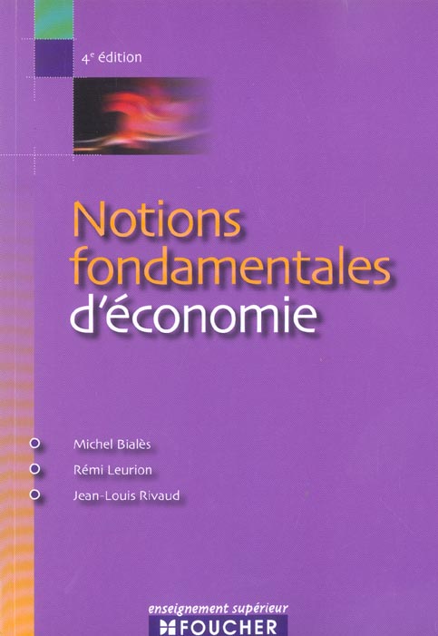 Notions fondamentales d'economie