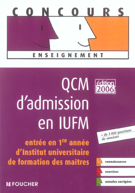 Qcm d'admission en iufm (édition 2006)