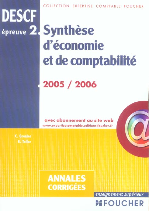Synthese economie-comptabilite ; epreuve 2