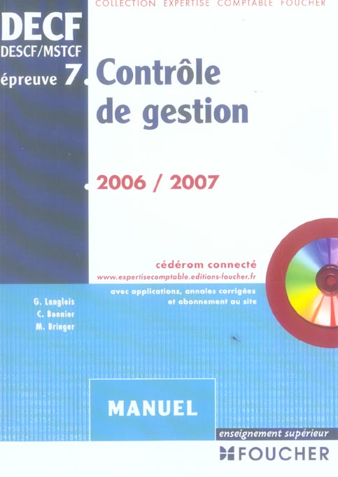 Decf descf/mstcv epreuve 7 controle de gestion 2006-2007
