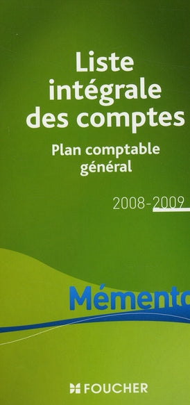Liste intégrale des comptes (édition 2008-2009)