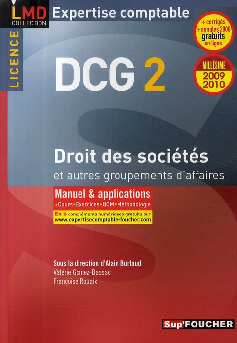 DCG 2 ; licence droit des sociétés et autres groupements des affaires