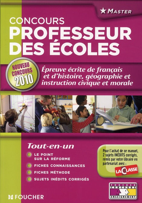 épreuve écrite de francais, d'histoire-géographie et instruction civique et morale ; concours professeur des écoles