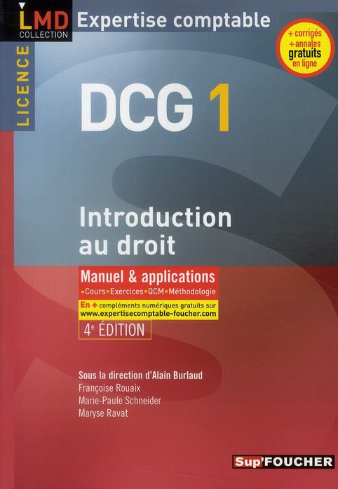 DCG 1 ; introduction au droit ; manuel et applications (4e édition)