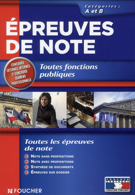 épreuves de note ; toute fonction publique ; catégories A et B