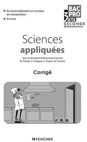 Sciences appliquées ; bac pro ; commercialisation et services de restauration, cuisine