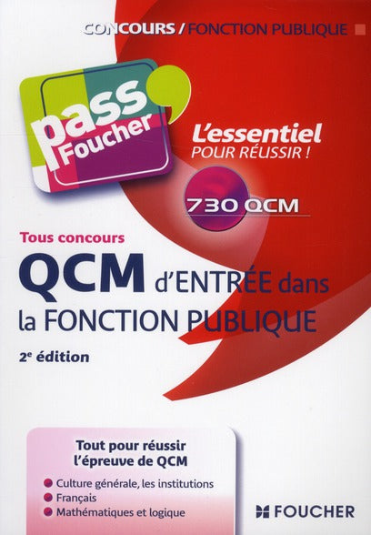 PASS'FOUCHER : QCM d'entrée dans la fonction publique ; tous concours (2e édition)